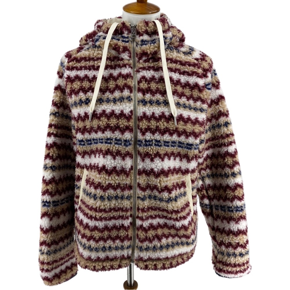 Rag & Bone Multicolor Fair Isle Print Faux Sherpa Jacket - Picture 1 of 8